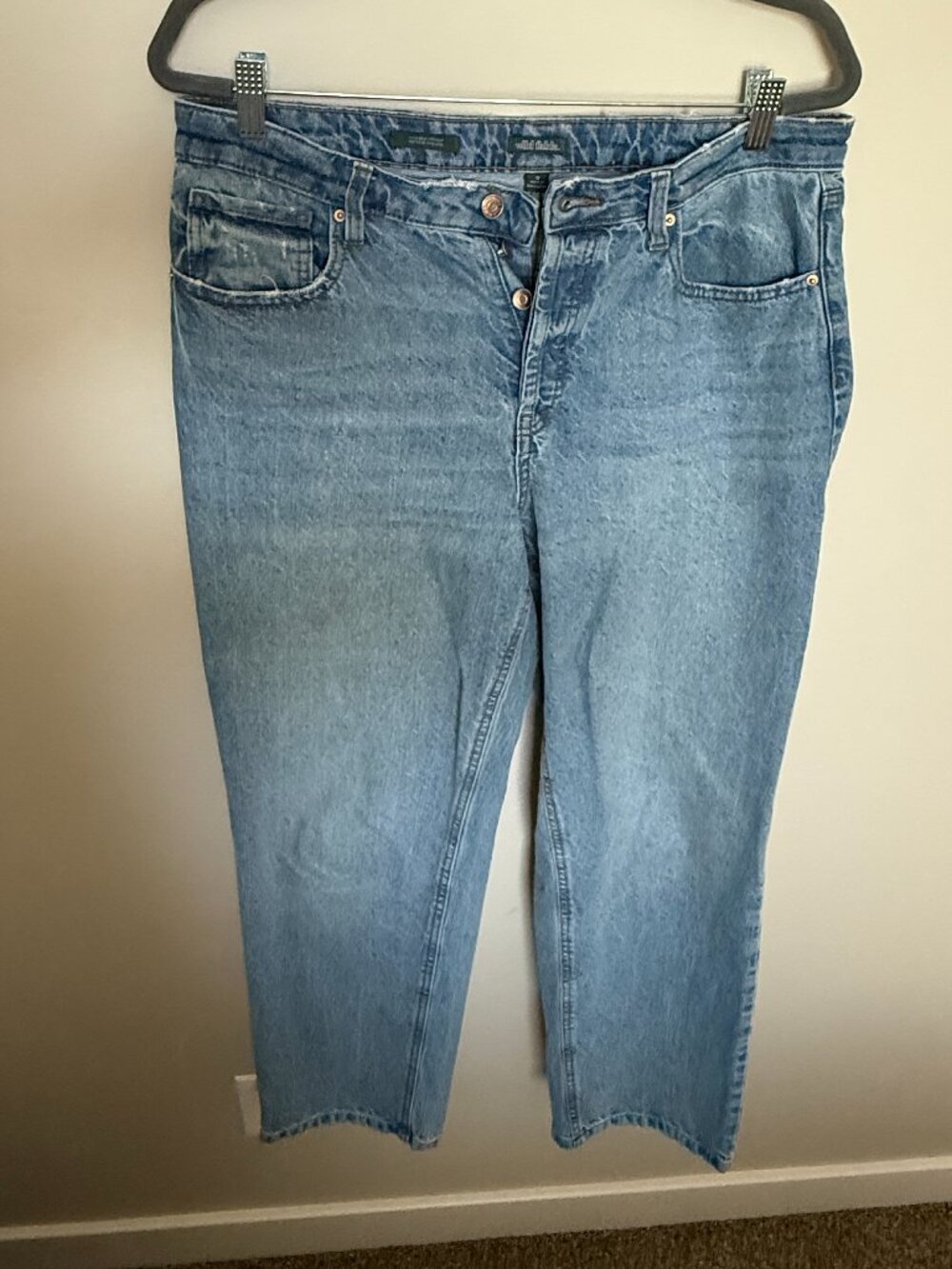 Wild Fable High Rise Straight Crop Jeans Women’s Size 12 Button Fly Light Wash